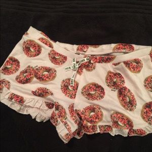 VS PINK•pink colored donut print sleep shorts